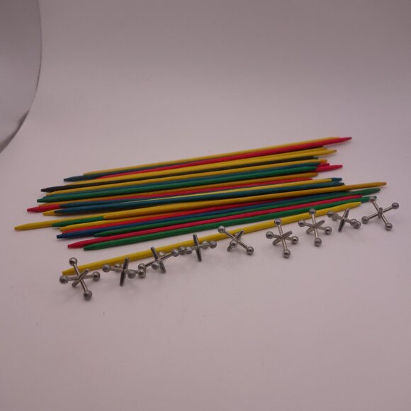 Cardinal Kids Collection Wooden Pick-Up-Sticks-And-Metal Jack'N Ball with Tin - Picture 6 of 12
